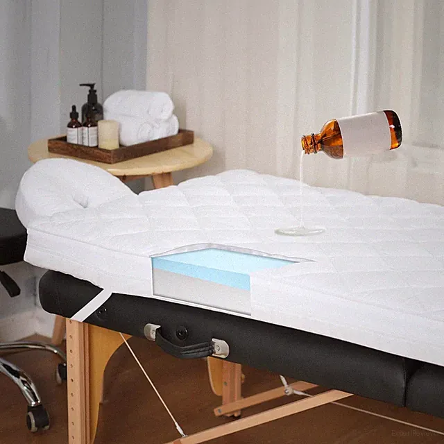 3.2 Inch Lash Bed Topper Set Gel Memory Foam Massage Bed Topper 73"X29" White