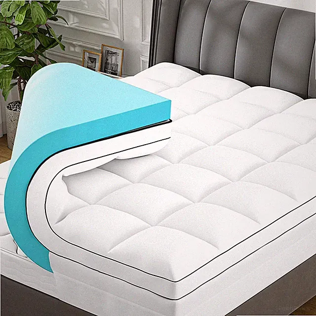 4 Inch King Mattress Topper Dual Layer,2 Inch Gel Memory Foam Plus 2 Inch Coo...
