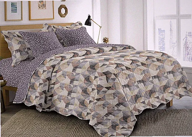 5Pcs Quilt Bed Cover Set Reversible Premium Soft Bedspread Coverlet Bedding Set