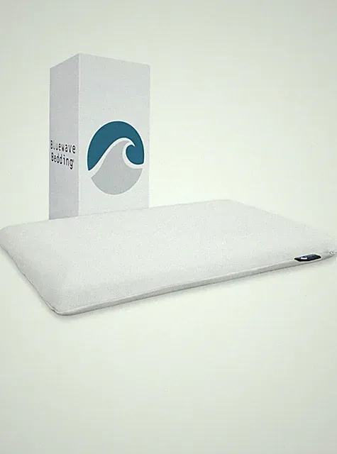 Bluewave Bedding 4" Slim Memory Foam Pillow Gel Infused Pillow, Standard Size