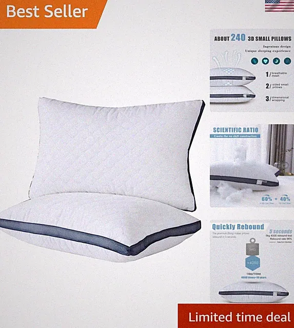 Pillows for Sleeping 2-Pack, Luxury Hotel Pillows Queen Size Set of 2,Bed Pil...