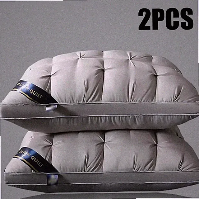 Queen Size Pillow Set of 2 Soft Gel Cushions for All Sleeping Positions-NEW