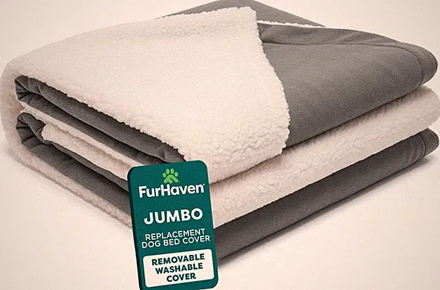 Replacement Dog Bed Cover for Sherpa & Suede Snuggery, Fits Cool Gel-Top Foam Be